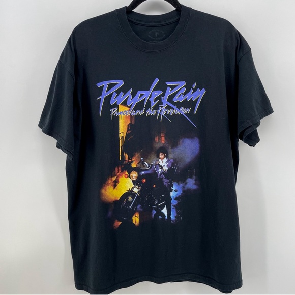 Purple Rain Prince and the Revolution T-Shirt Black Purple 100% Cotton XL - Picture 1 of 4